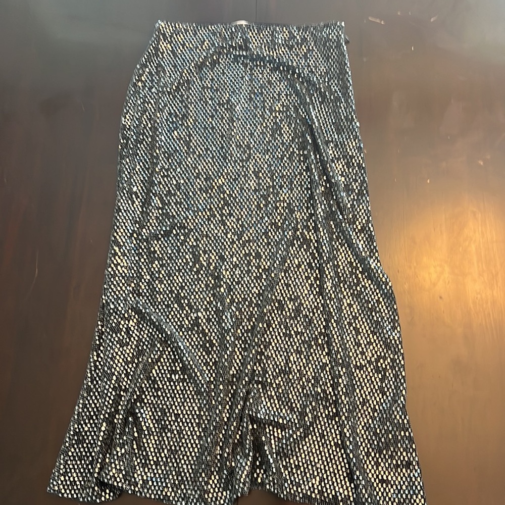Urban Outfitters Size S - P Sequin Black and Silver Long Skirt Stretch Waist
